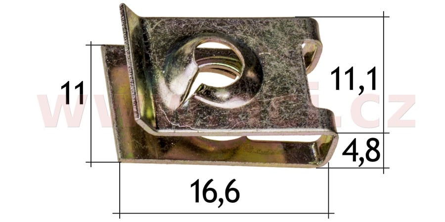 Obrázek produktu kovová příchytka s vnitřním závitem, pozink (sada 10 ks) 70128T