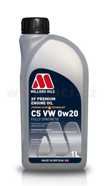 MILLERS OILS XF PREMIUM C5 VW 0w20, plně syntetický, 1 l 80491