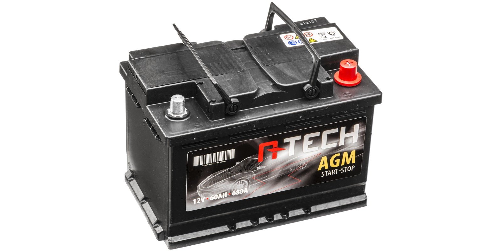 Obrázek produktu 60Ah AGM baterie START-STOP, 680A, pravá A-TECH AGM 242x175x190 56002