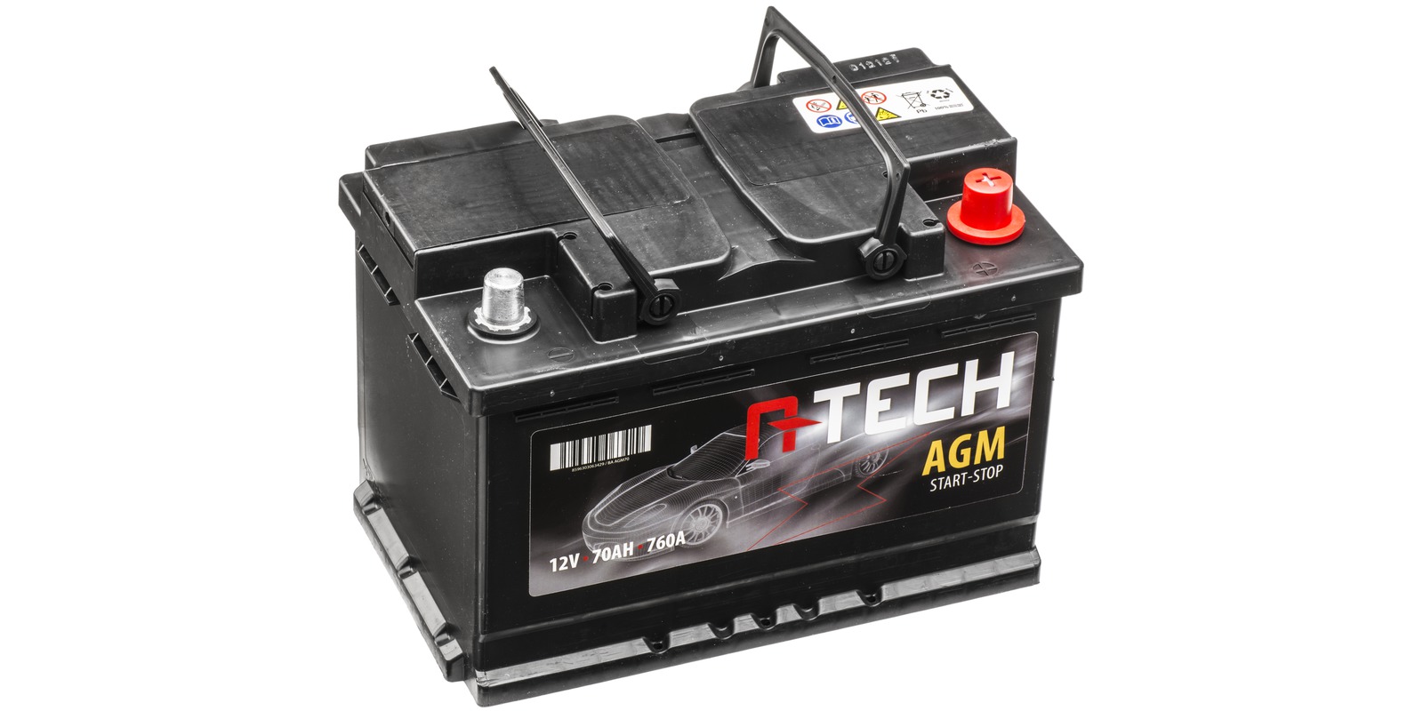 Obrázek produktu 70Ah AGM baterie START-STOP, 760A, pravá A-TECH AGM 278x175x190 57002
