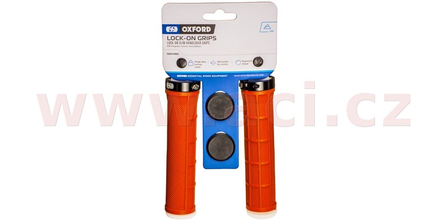 Obrázek produktu gripy LOCK-ON se šroubovacími objímkami a menší tl. úchopu, OXFORD (červené, délka 130 mm, 1 pár) HG801R