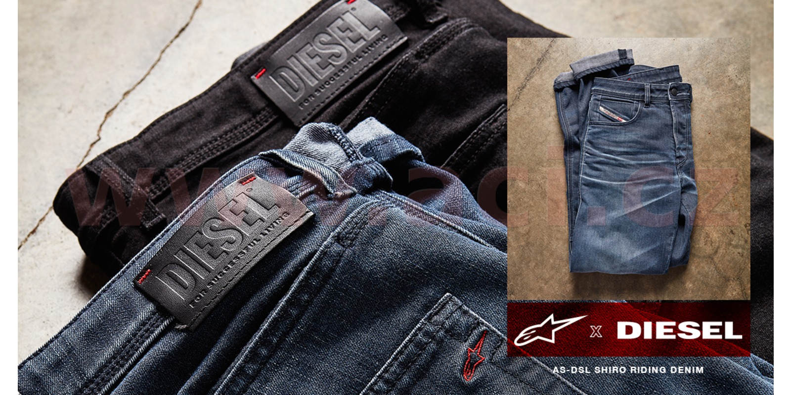 Obrázek produktu kalhoty SHIRO DENIM kolekce DIESEL JEANS, ALPINESTARS (sepraná modrá)