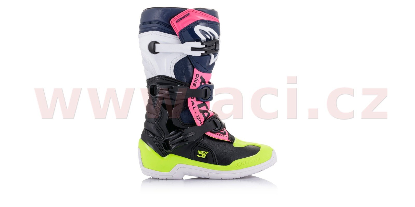 Obrázek produktu boty TECH 3S YOUTH, ALPINESTARS, dětské (černá/modrá/růžová/žlutá fluo)