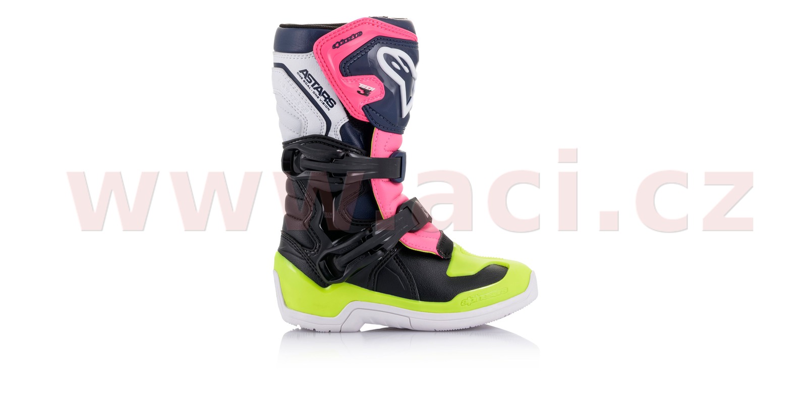 Obrázek produktu boty TECH 3S KIDS, ALPINESTARS, dětské (černá/modrá/růžová/žlutá fluo)