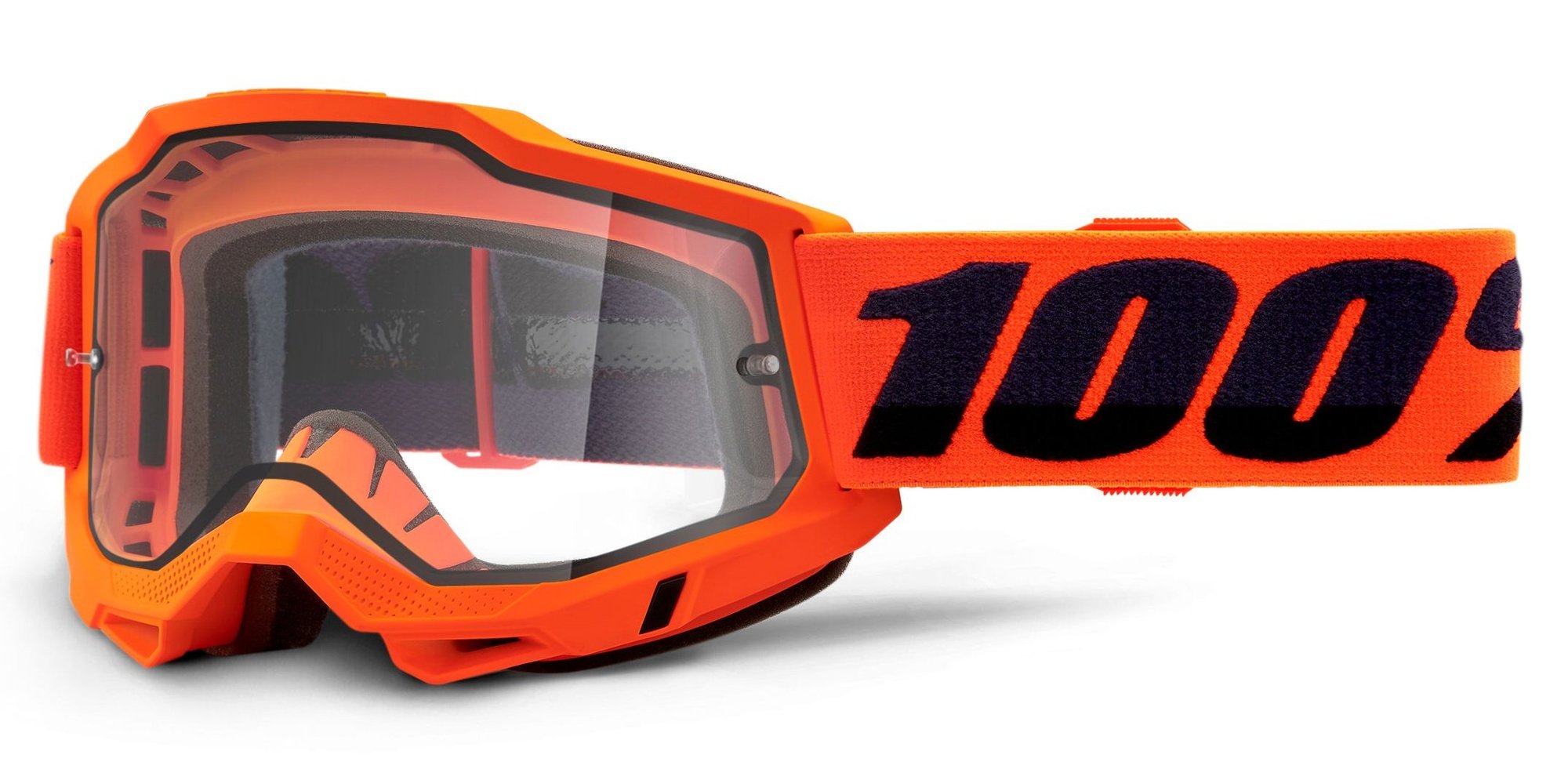 ACCURI 2, 100% Enduro Moto brýle Orange, čiré Dual plexi 50221-501-05