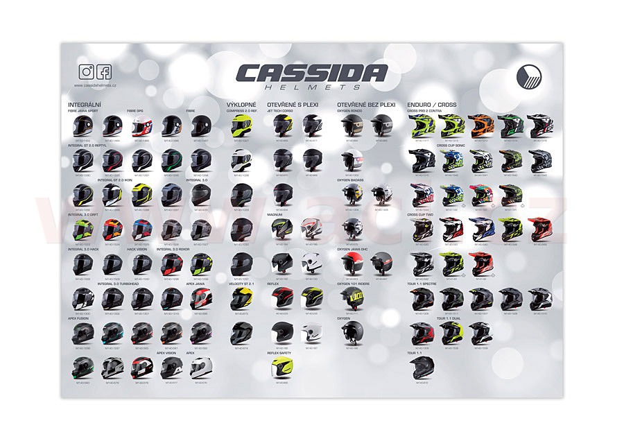 Obrázek produktu Plakát CASSIDA s přehledem přileb CASSIDA (sada 200 ks)
