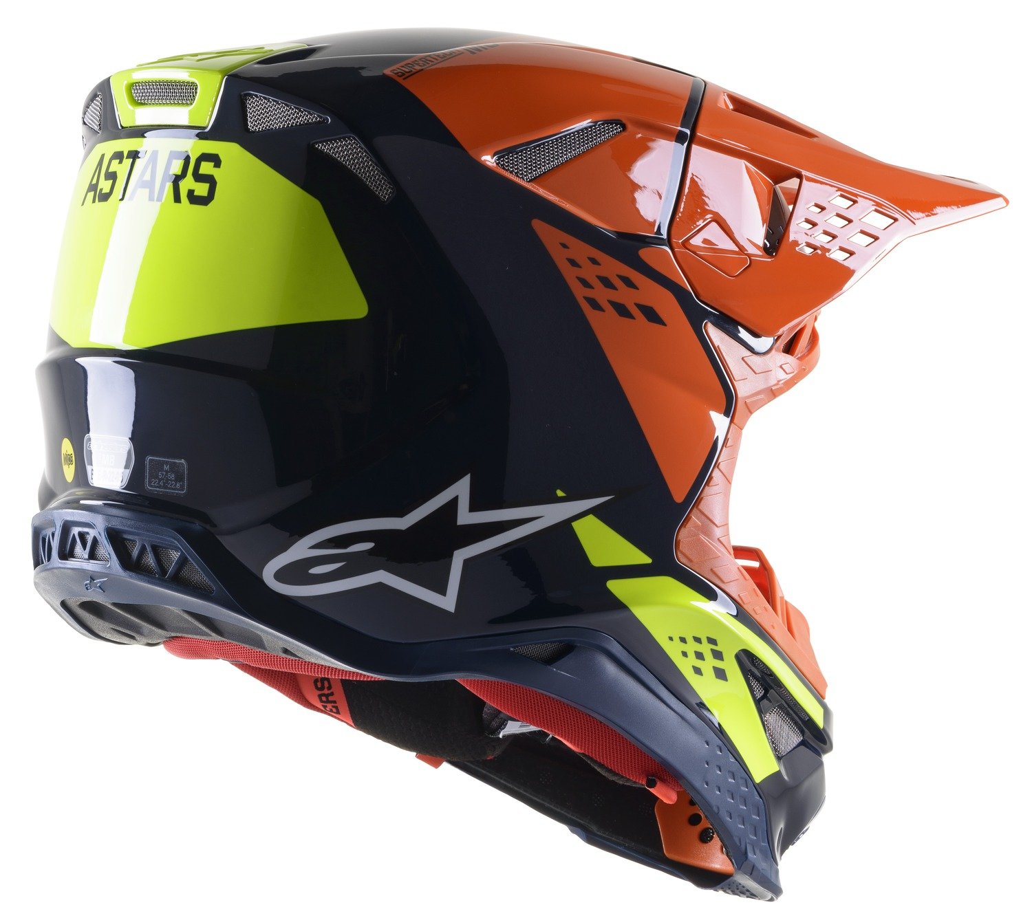 Obrázek produktu přilba SUPERTECH S-M8 FACTORY, ALPINESTARS (tmavá modrá/oranžová/žlutá fluo lesklá, vel. 2XL) 8302222-7445