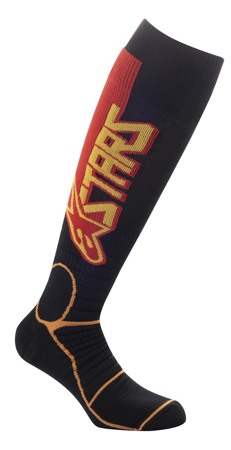 Obrázek produktu ponožky MX PRO SOCKS, ALPINESTARS (černá/žlutá/mandarinka, vel. S) 4701520-1540