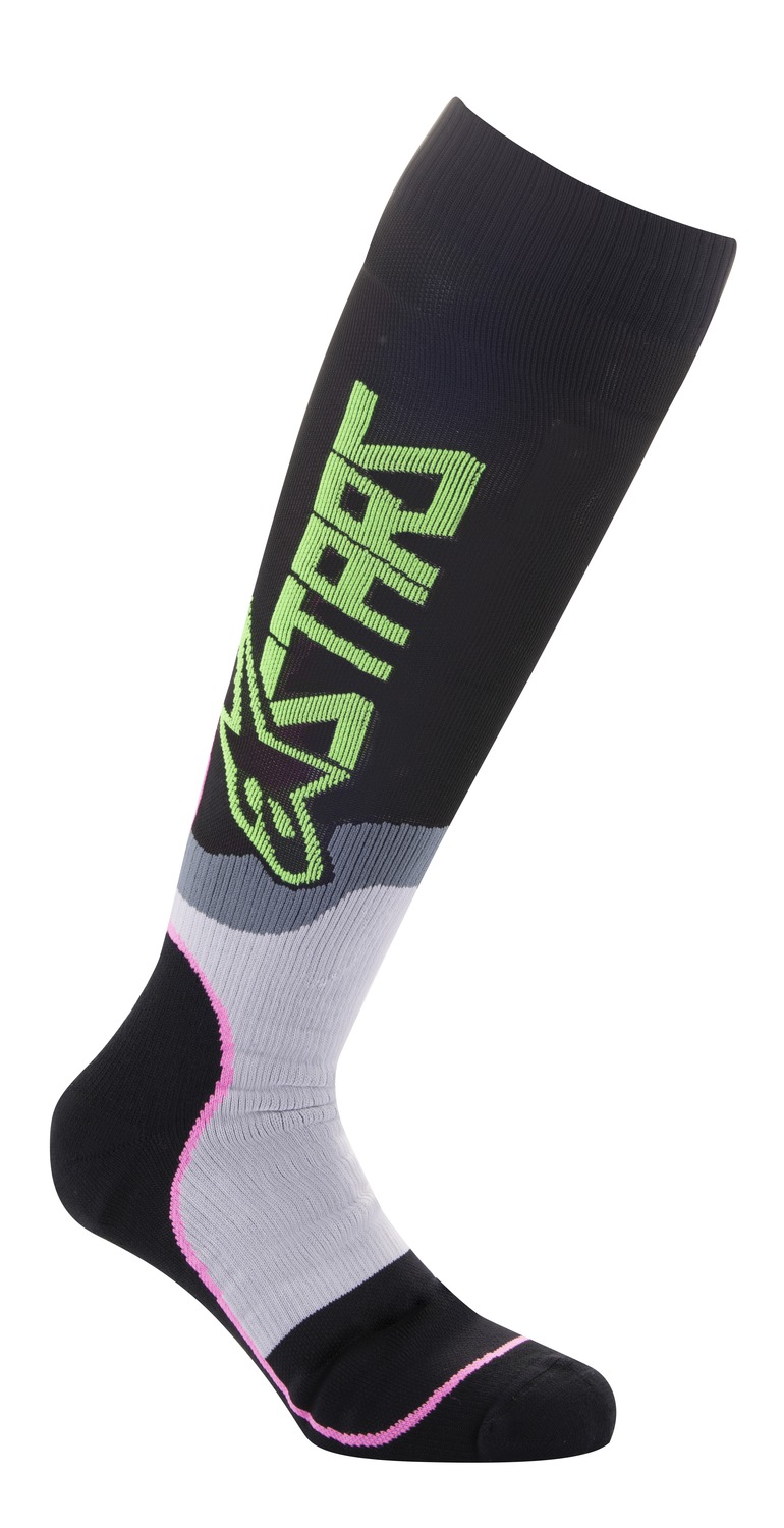 Obrázek produktu ponožky MX PLUS-2, ALPINESTARS (černá/zelená neon/růžová fluo) 2023 4701920-1669