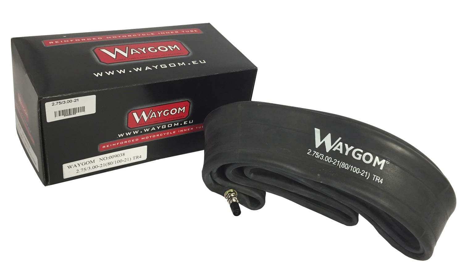Obrázek produktu zesílená motocyklová duše 3,25/3,50 x 18, pro pneu 100/90-18 - ventilek TR4, WAYGOM 9032