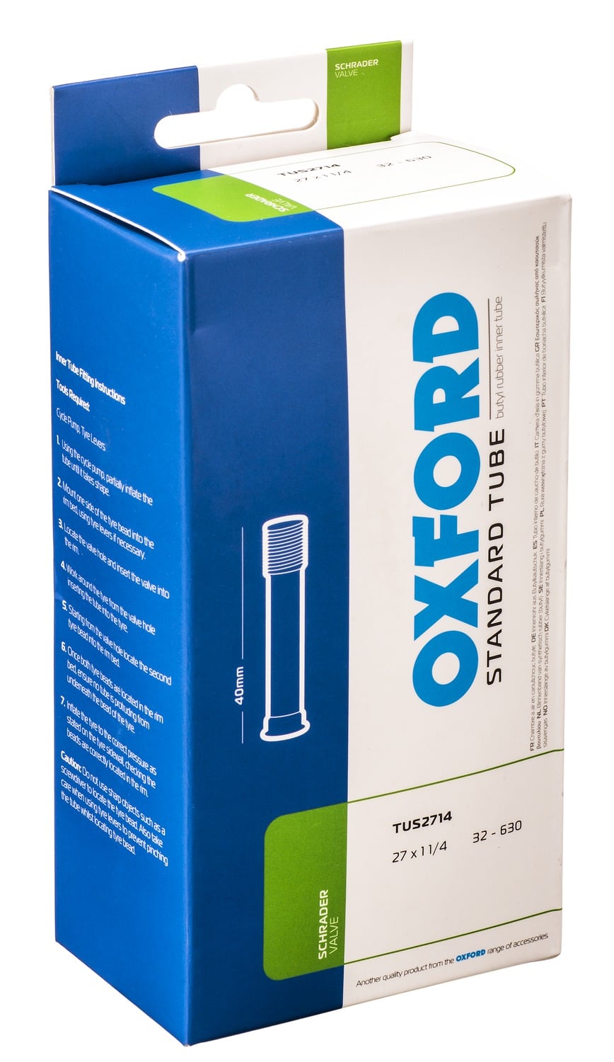 Obrázek produktu cyklo duše 27 x 1 a 1/4, auto ventilek, OXFORD TUS2714