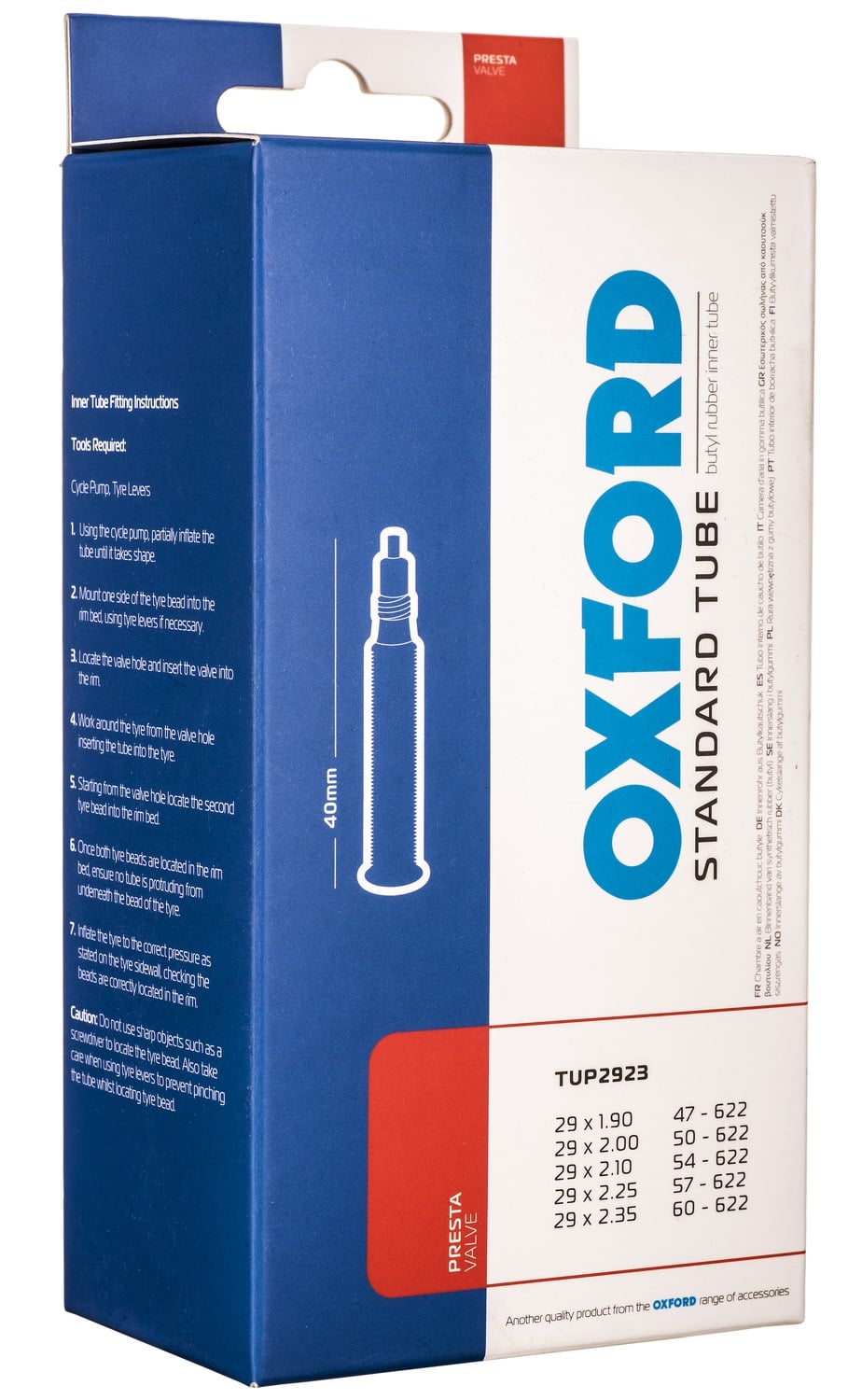 Obrázek produktu cyklo duše 29 x 1,9/2,35, galuskový ventilek, OXFORD TUP2923