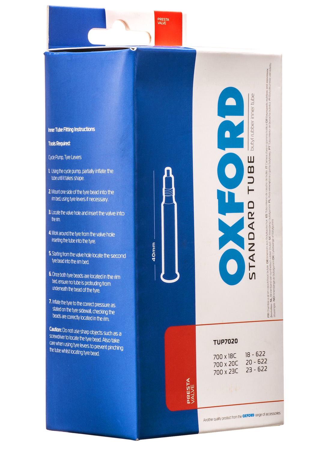 Obrázek produktu cyklo duše 700 x 18/23C, galuskový ventilek, OXFORD TUP7020