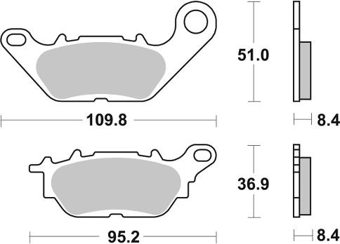 Obrázek produktu brzdové destičky, BRAKING (semi-metalická směs SM1) 2 ks v balení 991SM1