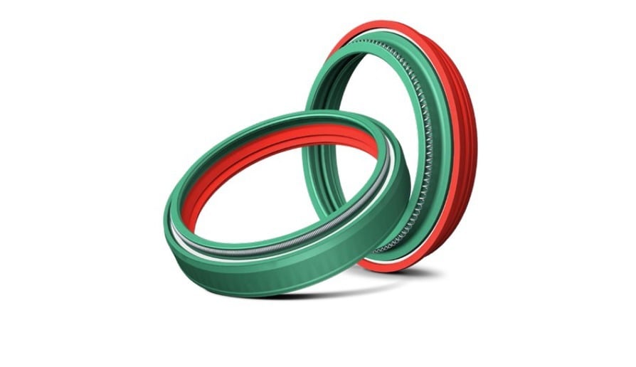 Obrázek produktu simering + prachovka do př. vidlice (45 x 58 x 11,2 mm, Showa 45 mm, DC), SKF (zeleno-červené) DUAL-45S