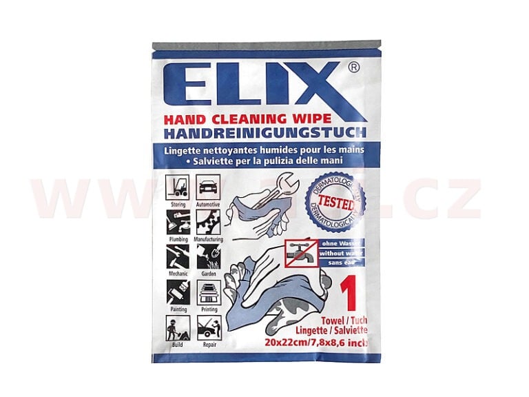 Obrázek produktu ELIX - vlhčená utěrka (20x22 cm) na čištění rukou, balení 1 ks