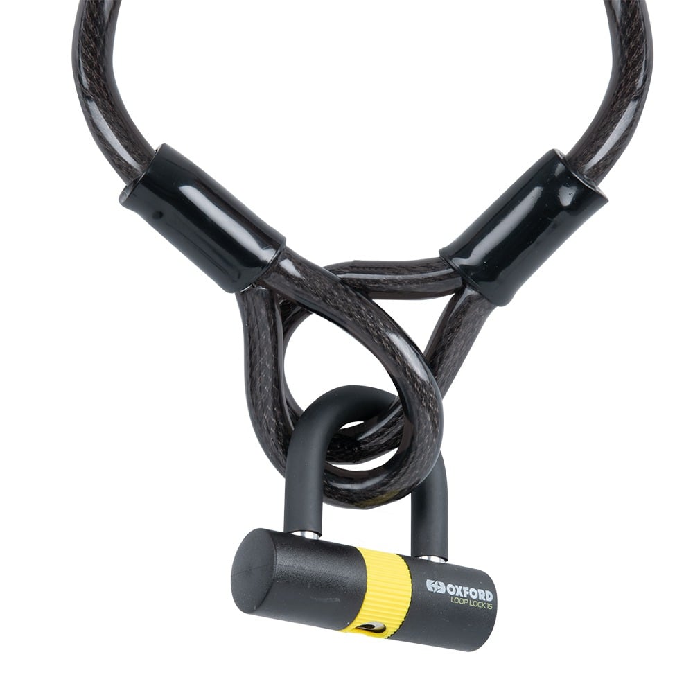 Obrázek produktu zámek LOOP LOCK15 s U profil zámkem SHACKLE MINI, OXFORD (délka lanka 2 m, průměr lanka 15 mm) LK221