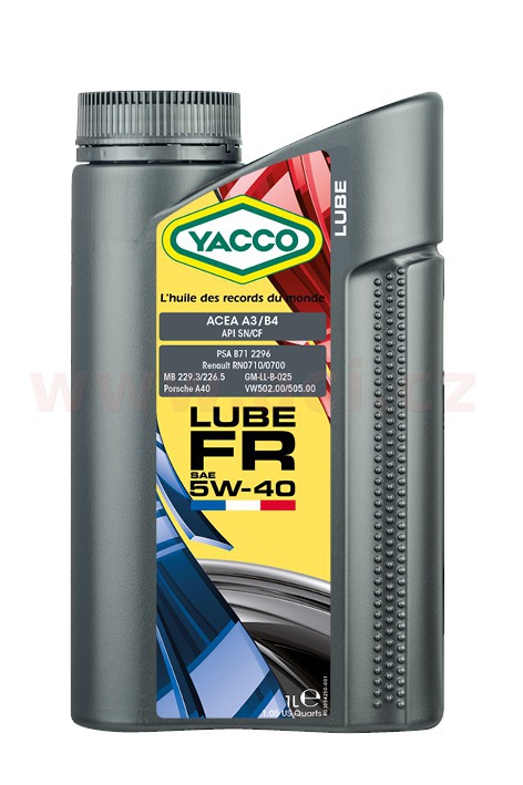 Obrázek produktu Motorový olej YACCO LUBE FR 5W40, 1 L 30541