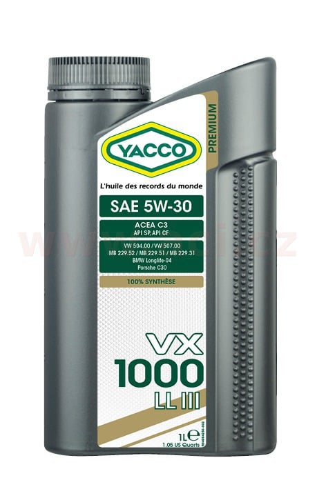 Obrázek produktu Motorový olej YACCO VX 1000 LL III 5W30, 1 L 40841