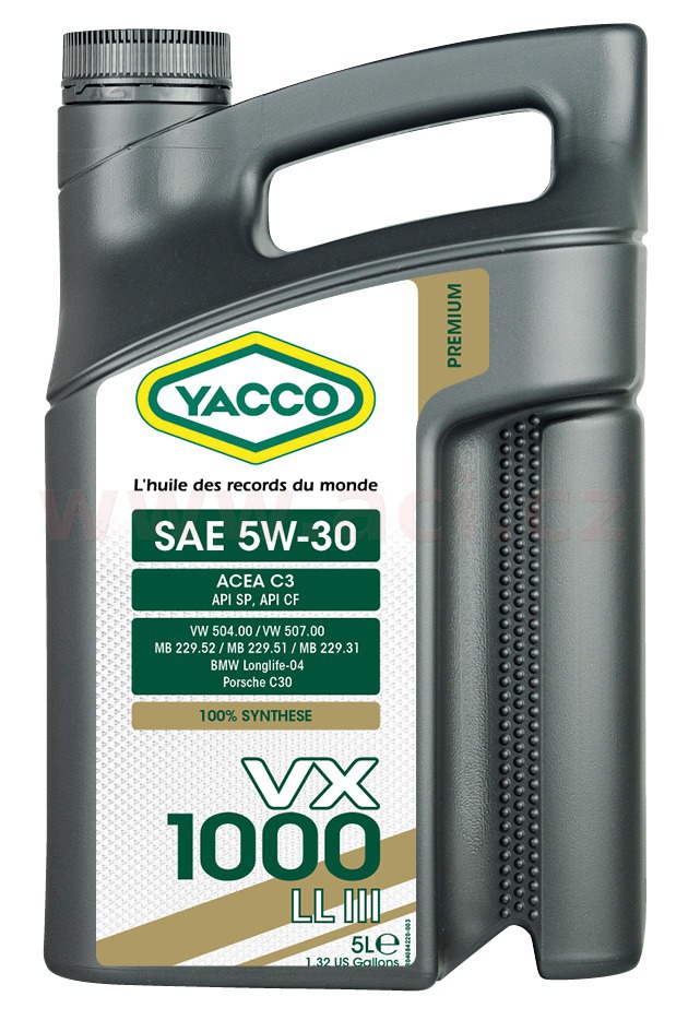 Obrázek produktu Motorový olej YACCO VX 1000 LL III 5W30, 5 L 40845
