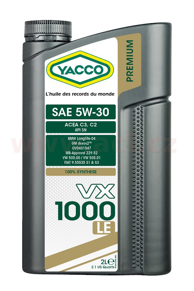 Obrázek produktu Motorový olej YACCO VX 1000 LE 5W30, 2 L 30712