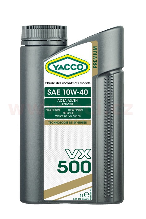 Obrázek produktu Motorový olej YACCO VX 500 10W40, 1 L 30311