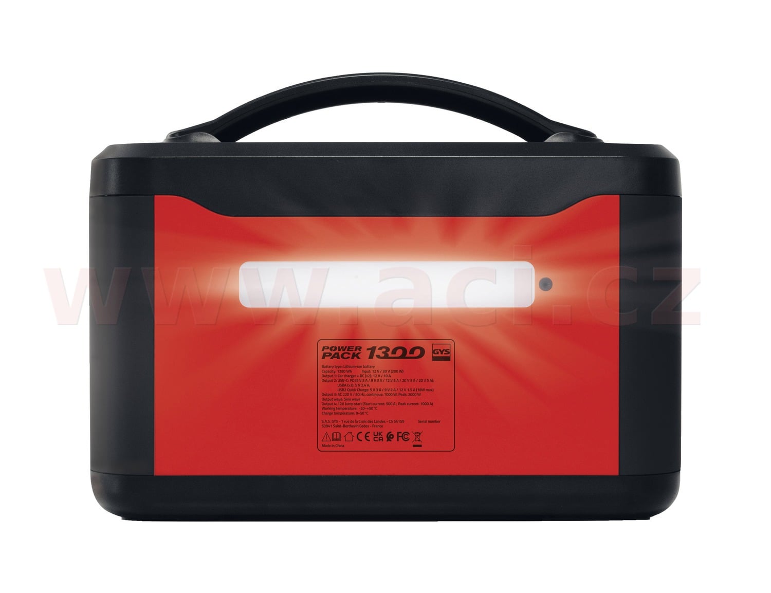 Obrázek produktu nabíjecí stanice s měničem napětí 12/230 V, GYS POWER PACK 1300, 1280 Wh 071988