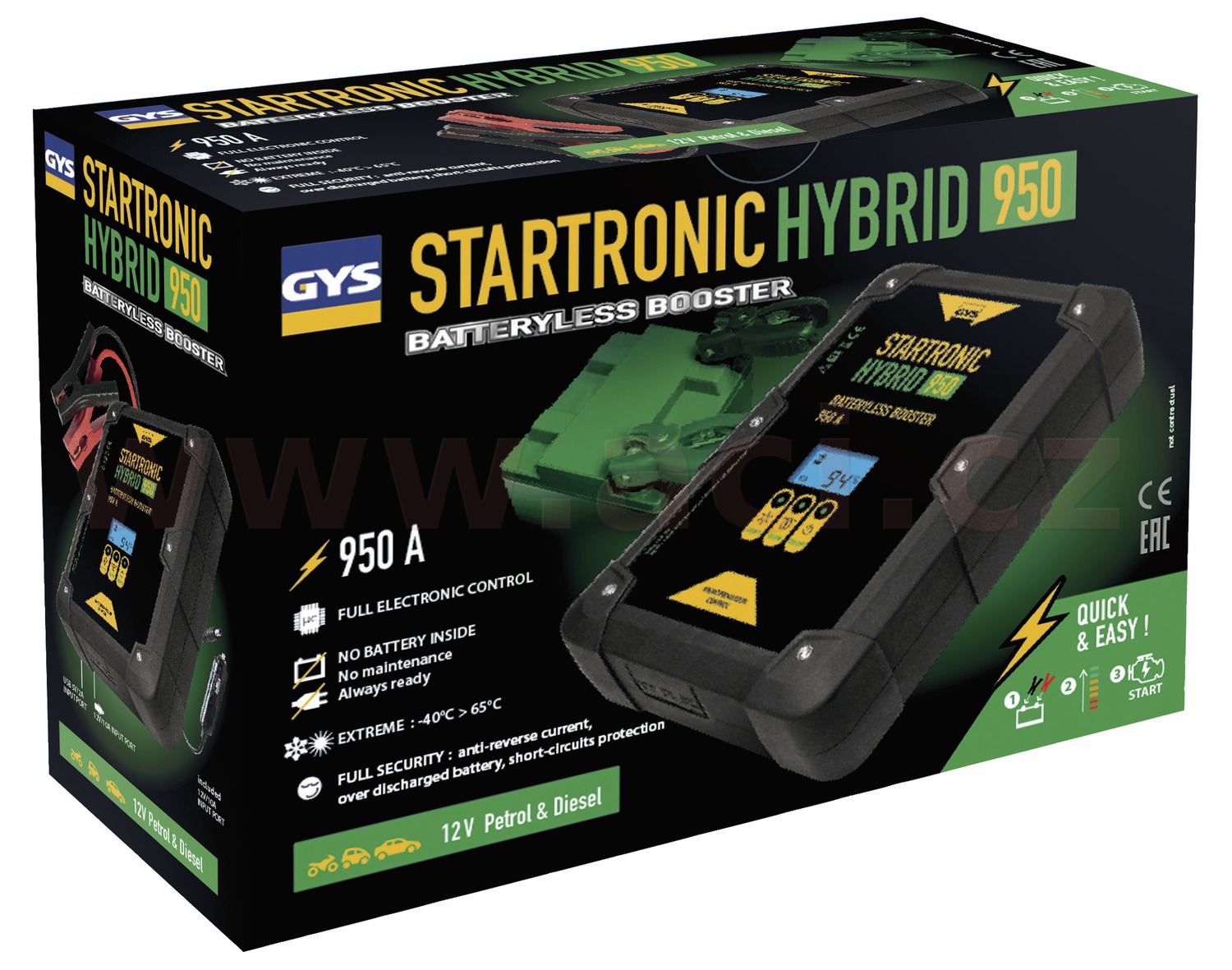 Obrázek produktu kondenzátorový startovací zdroj 12 V, GYS STARTRONIC HYBRID 950 026117