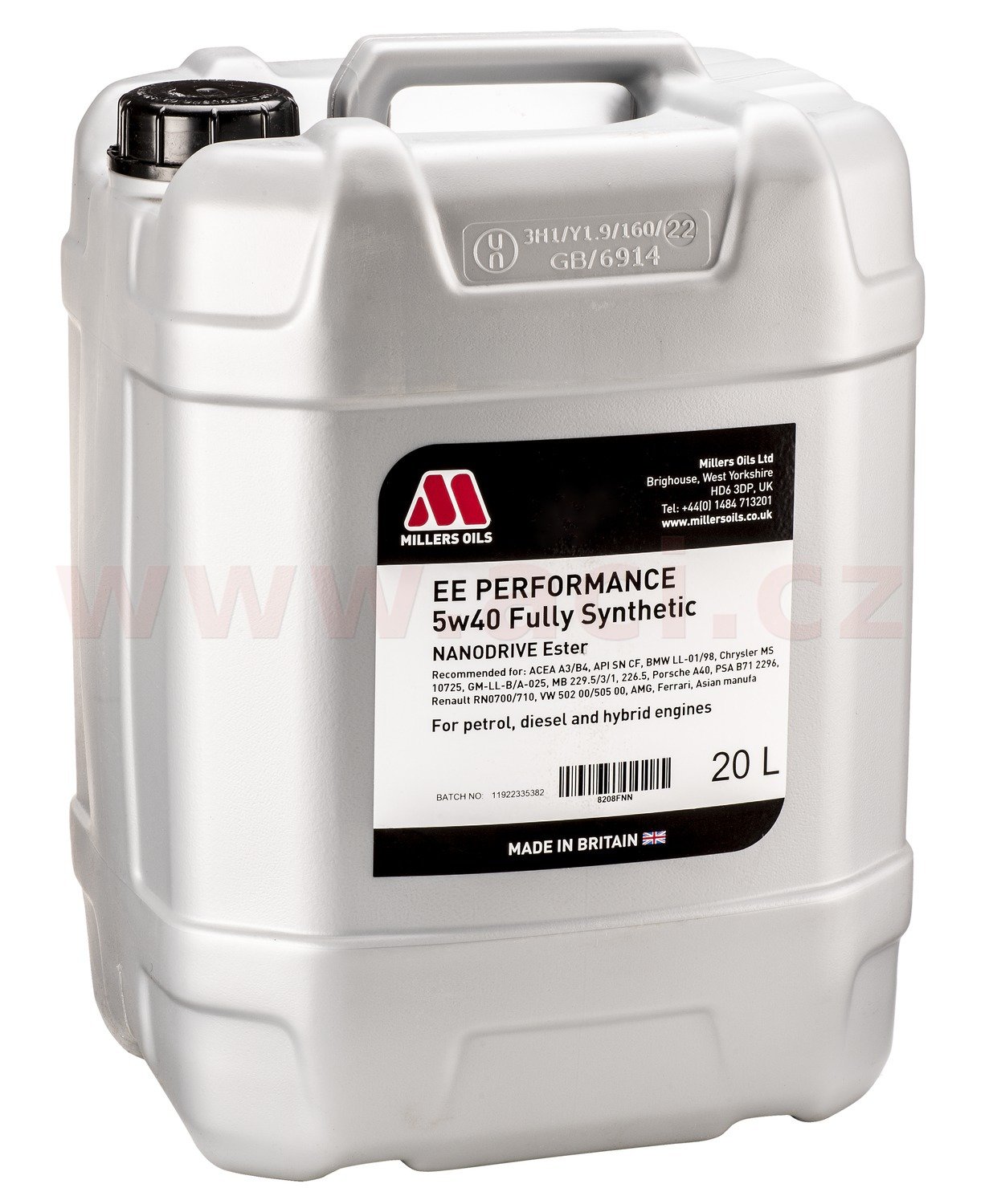 Obrázek produktu MILLERS OILS EE PERFORMANCE 5w40, plně syntetický  20l 82086