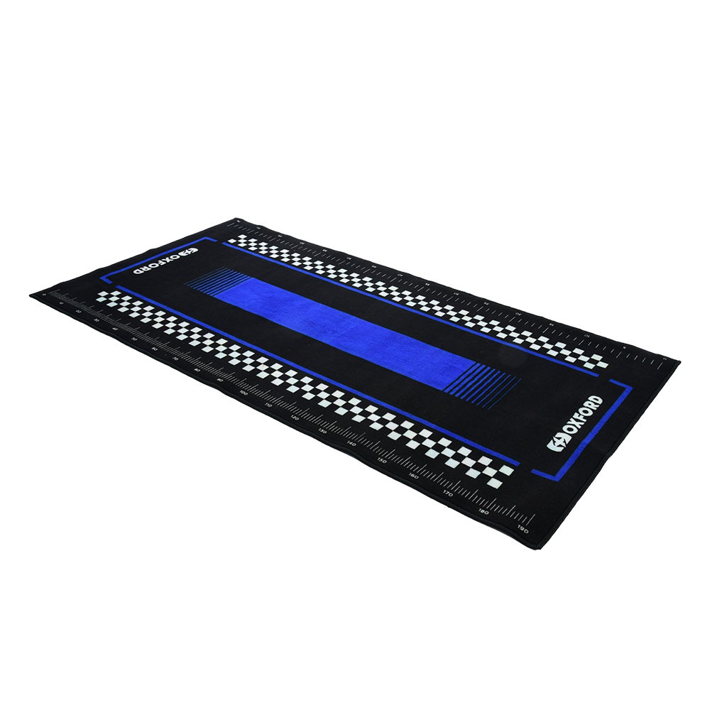 Obrázek produktu textilní koberec pod motocykl PITLANE YAMA BLUE L, OXFORD (modrá/černá, rozměr 200 x 100 cm, splňující předpisy FIM) OX911