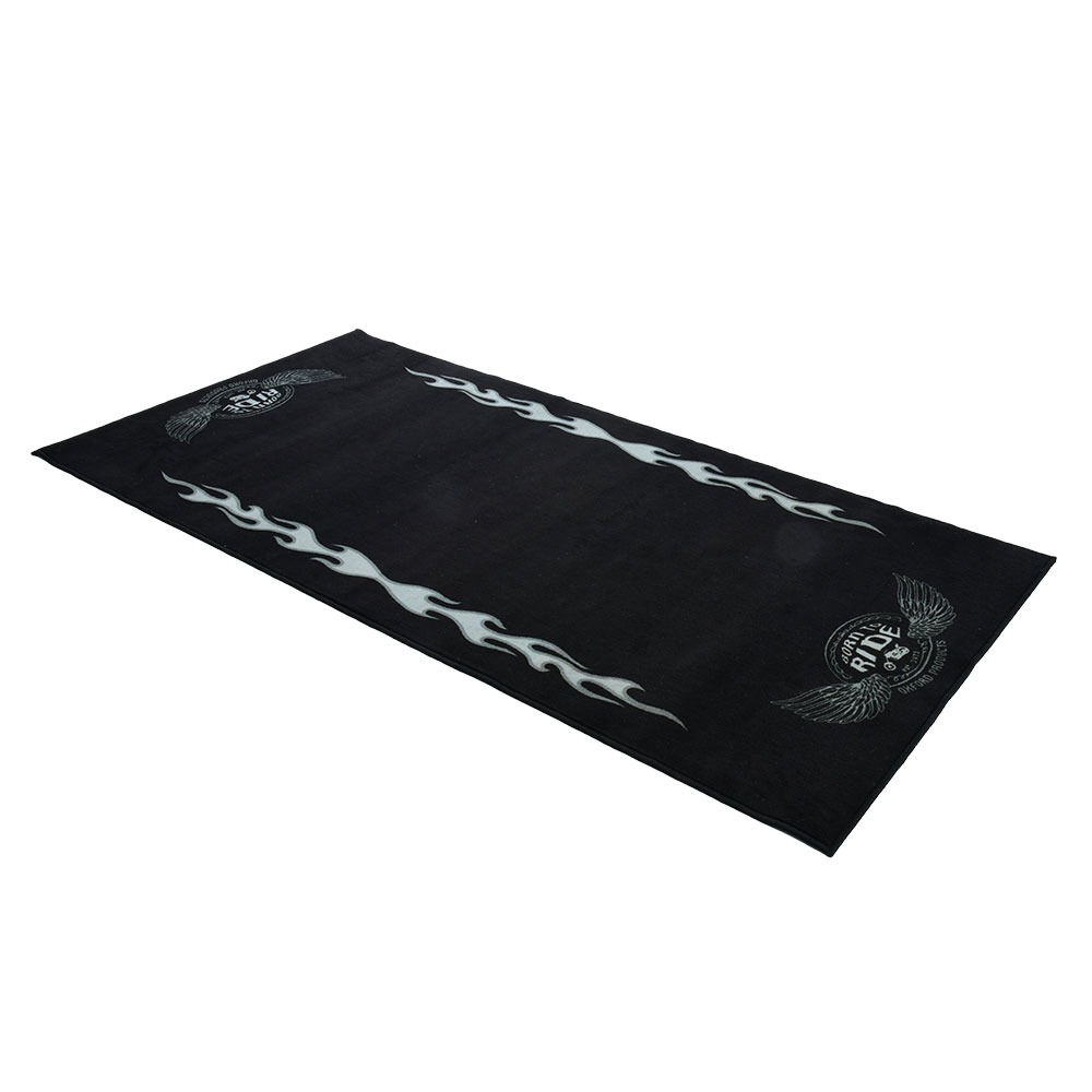 Obrázek produktu textilní koberec pod motocykl FLAME L, OXFORD (šedá/černá, rozměr 200 x 100 cm, splňující předpisy FIM) OX915