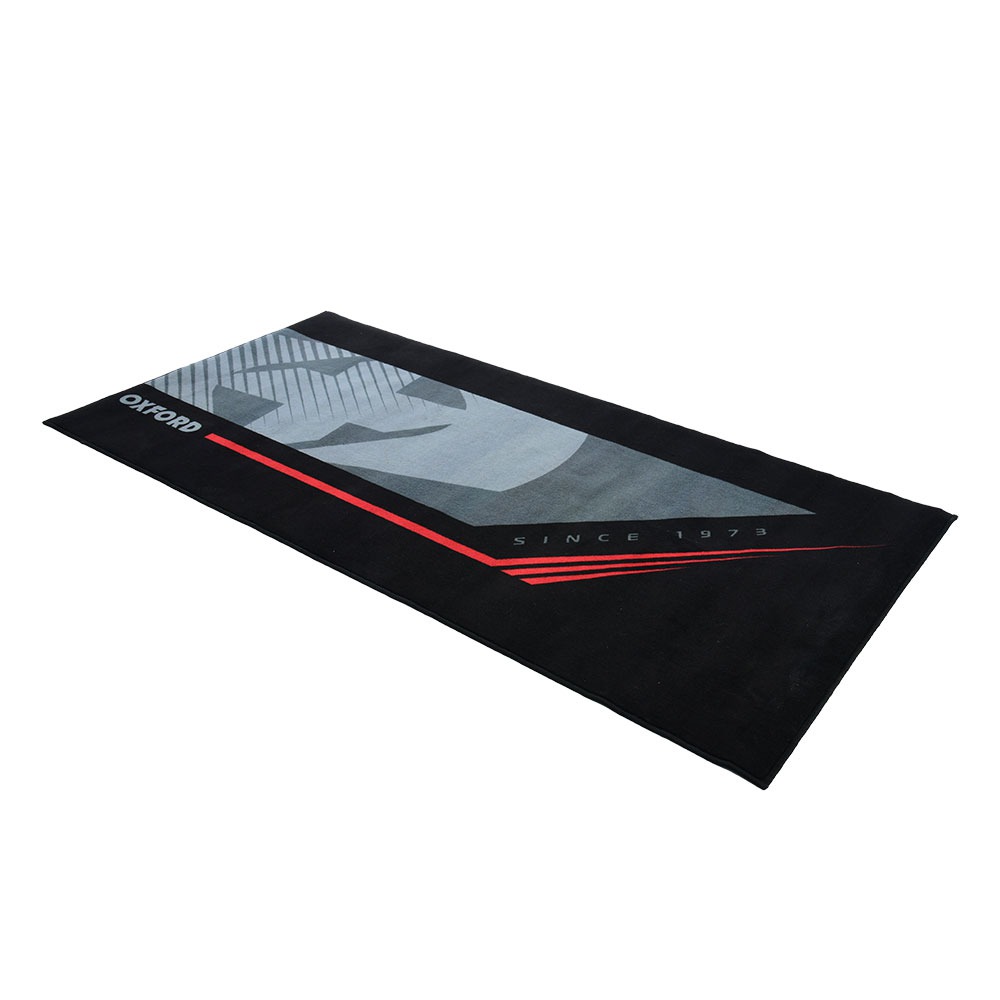 Obrázek produktu textilní koberec pod motocykl SPORT L, OXFORD (červená/šedá/černá, rozměr 200 x 100 cm, splňující předpisy FIM) OX919