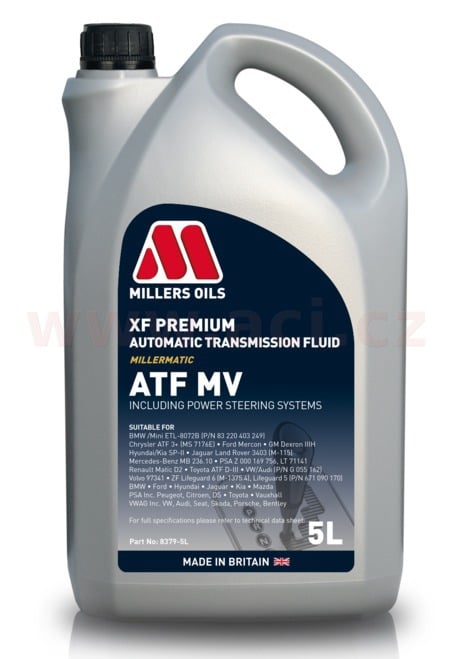 Obrázek produktu MILLERS OILS XF PREMIUM ATF MV - minerální olej pro automatické převodovky a serva řízení 5 l 83795