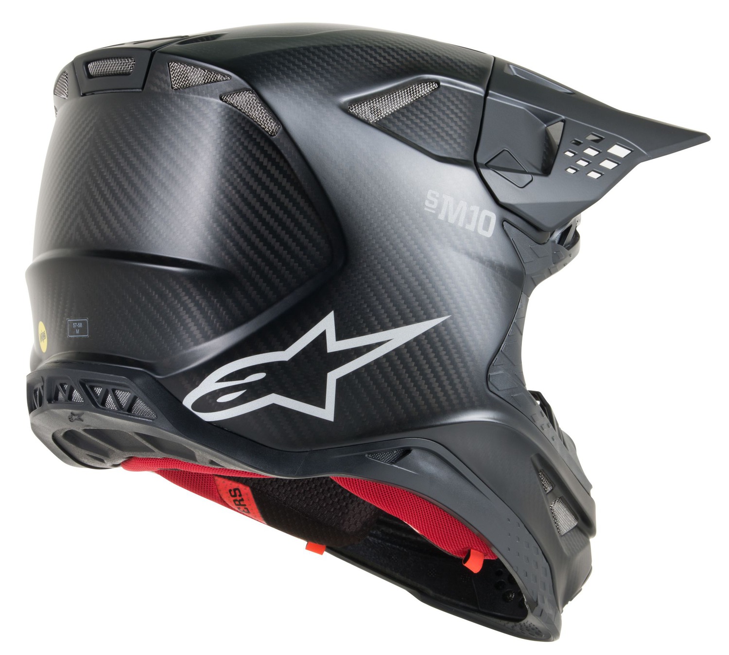 Obrázek produktu přilba SUPERTECH S-M10 SOLID, ALPINESTARS (černá matná karbon/bílá) 2023 8300119-1300