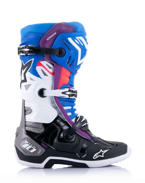 Obrázek produktu boty TECH 10 SUPERVENTED, ALPINESTARS, perforované (modrá/fialová/růžová/bílá/šedá/černá) 2025