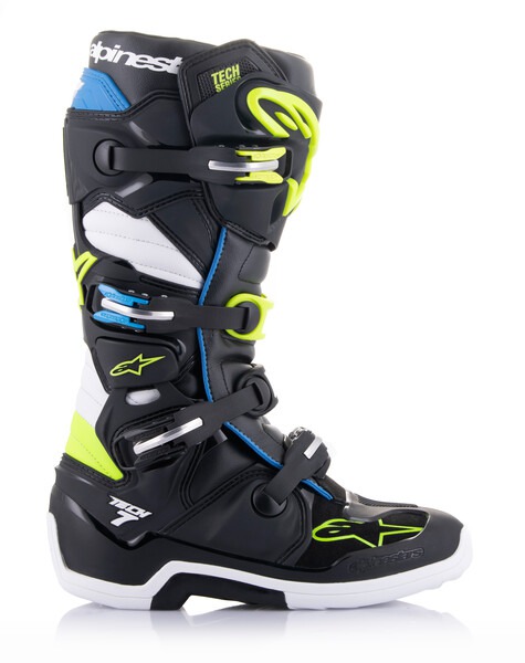 Obrázek produktu boty TECH 7, ALPINESTARS (černá/bílá/žlutá fluo/tmavě modrá) 2024