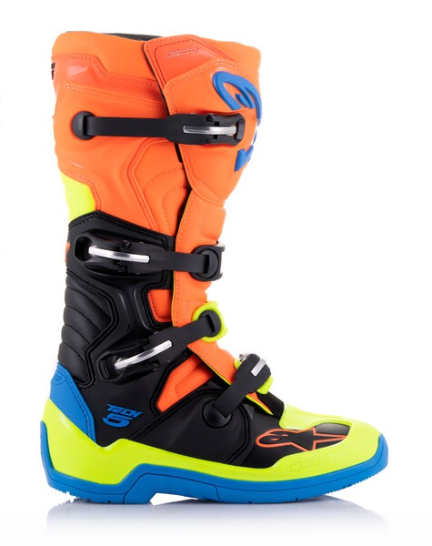 Obrázek produktu boty TECH 5, ALPINESTARS (oranžová fluo/žlutá fluo/modrá/černá) 2025