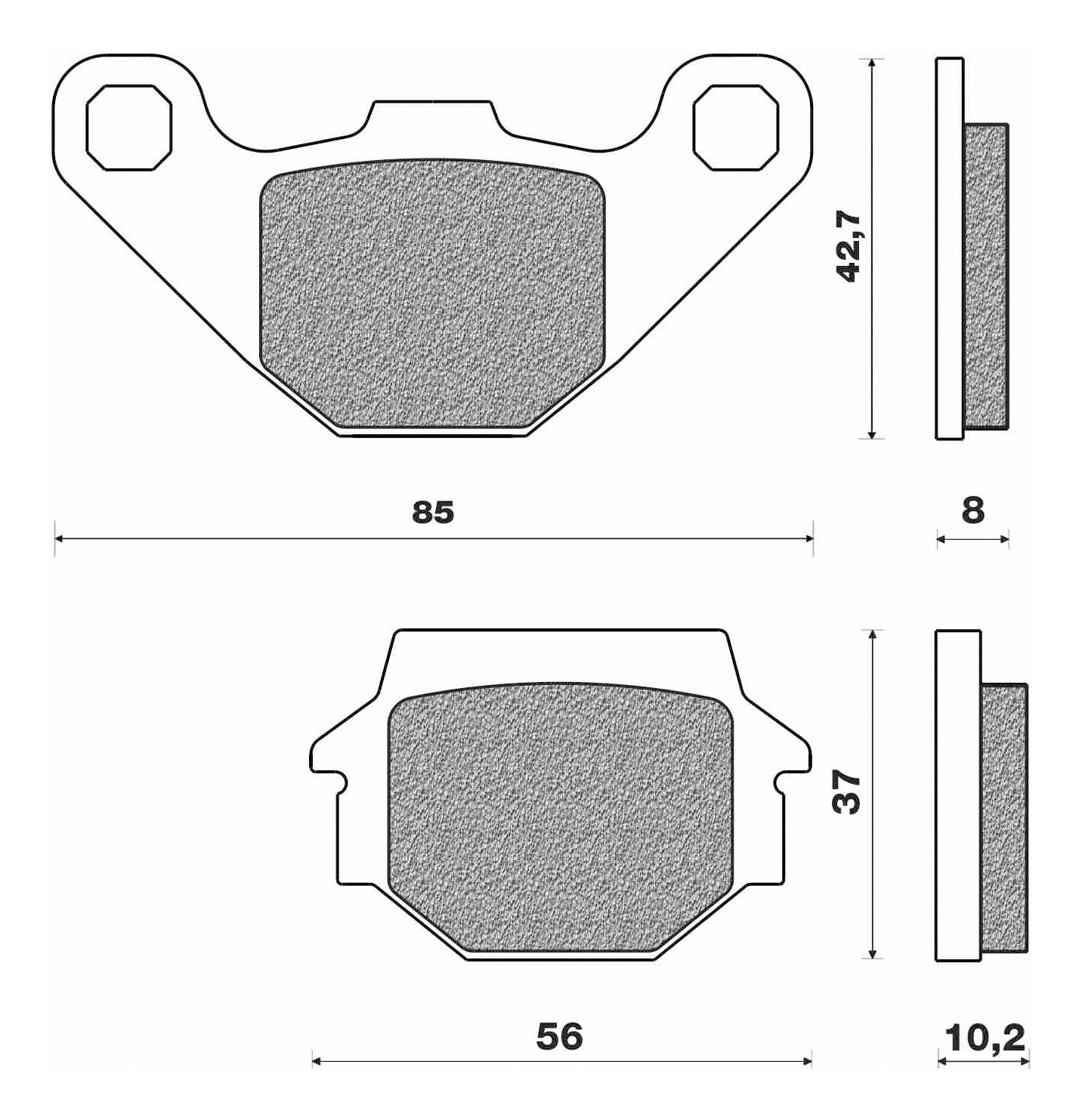 Obrázek produktu brzdové destičky, NEWFREN (směs OFF ROAD DIRT ORGANIC) 2 ks v balení FD0073BD1