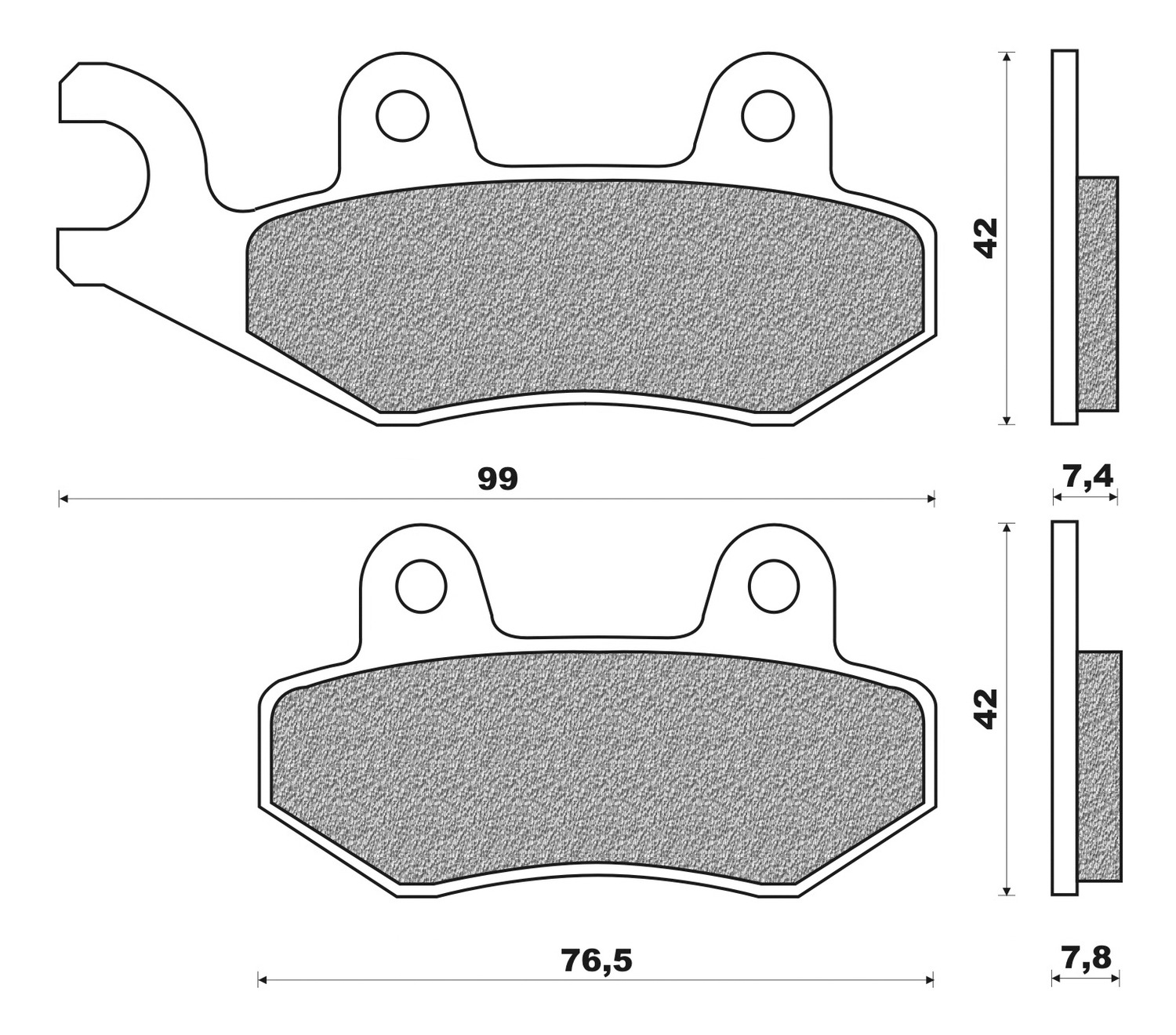 Obrázek produktu brzdové destičky, NEWFREN (směs ROAD TOURING SINTERED) 2 ks v balení FD0122TS1