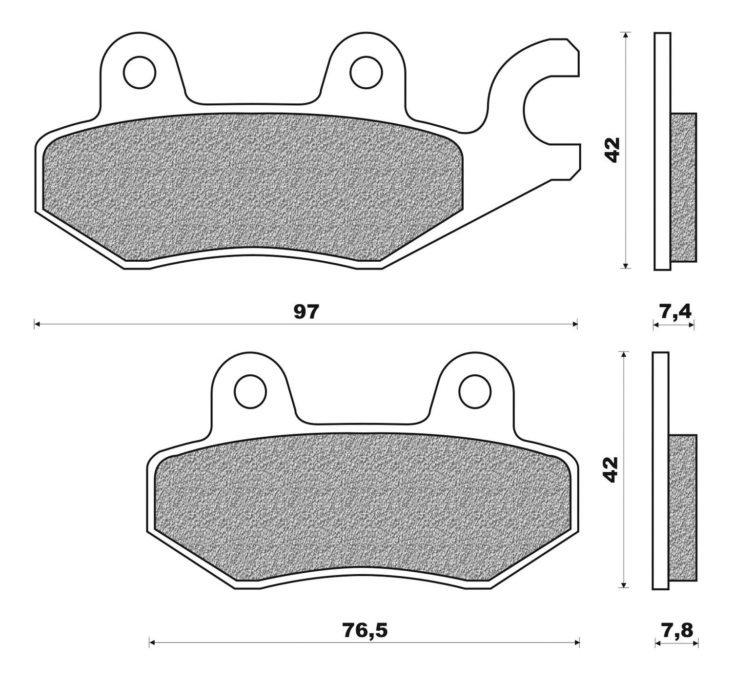 Obrázek produktu brzdové destičky, NEWFREN (směs OFF ROAD ATV ORGANIC) 2 ks v balení FD0163BV1