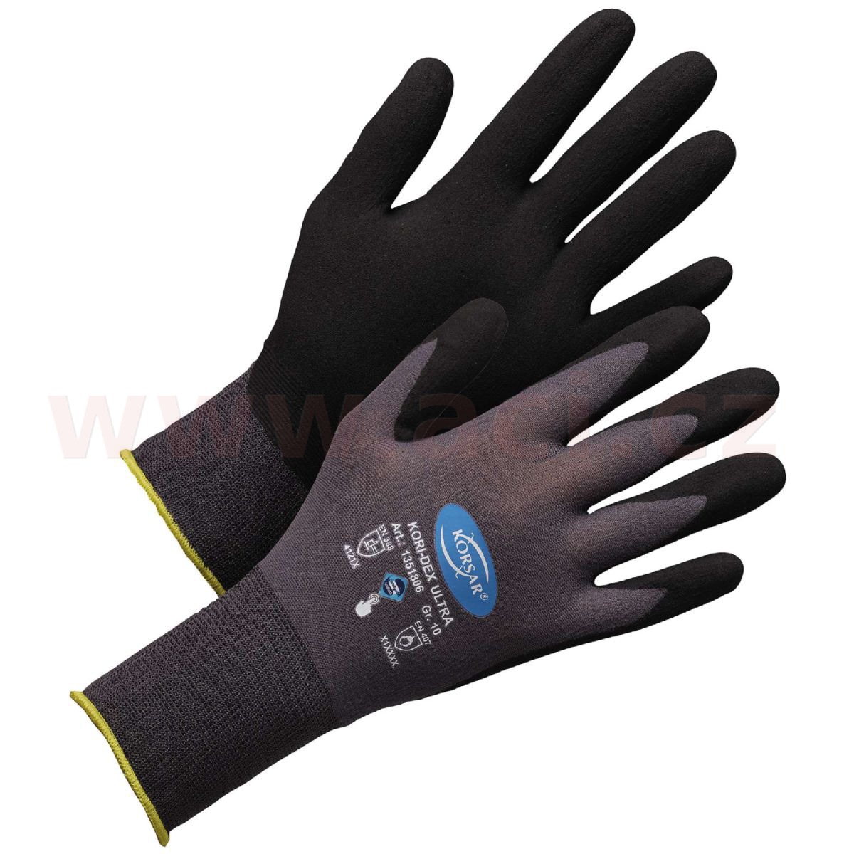 Obrázek produktu Pracovní rukavice Korsar Kori-Dex Ultra šedo-černá nylon (sada 12 párů) 1351806