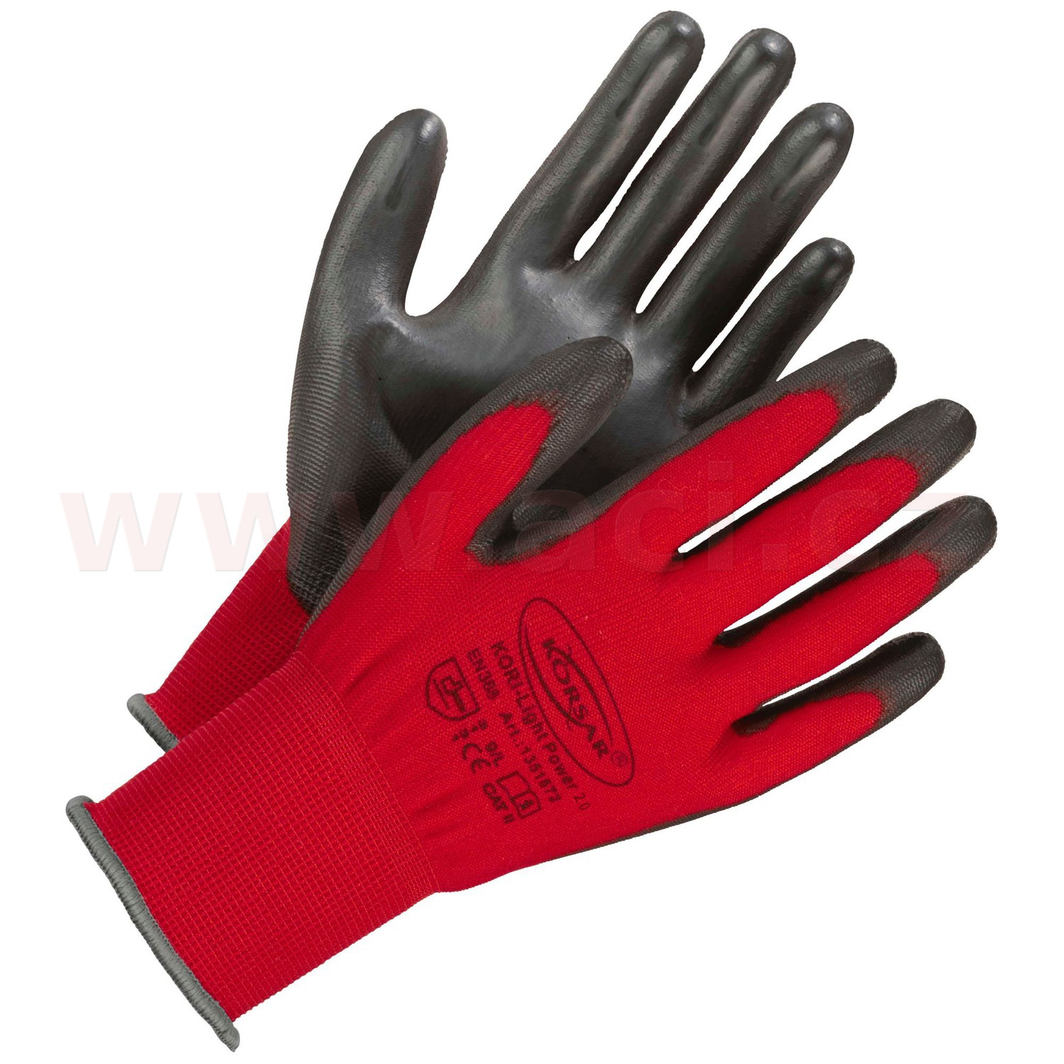 Obrázek produktu Pracovní rukavice Korsar Kori-Light Power 2.0 červené polyester (sada 12 párů) 1351572