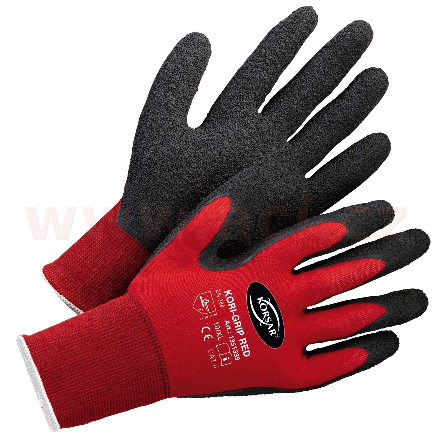 Obrázek produktu Pracovní rukavice Korsar Kori-Grip červená nylon  (sada 12 párů) 1351339