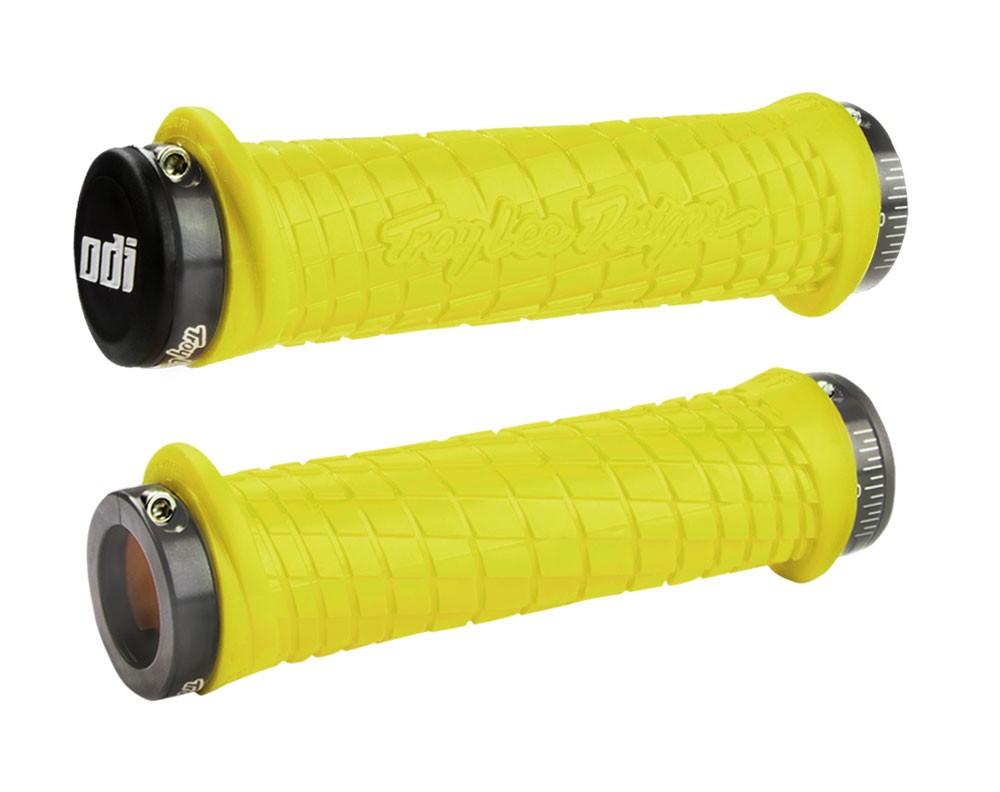 Obrázek produktu ODI GRIPS Troy Lee Designs Signature ATV Lock-On Bonus Pack Yellow w/Gray Clamps J30TLY-G