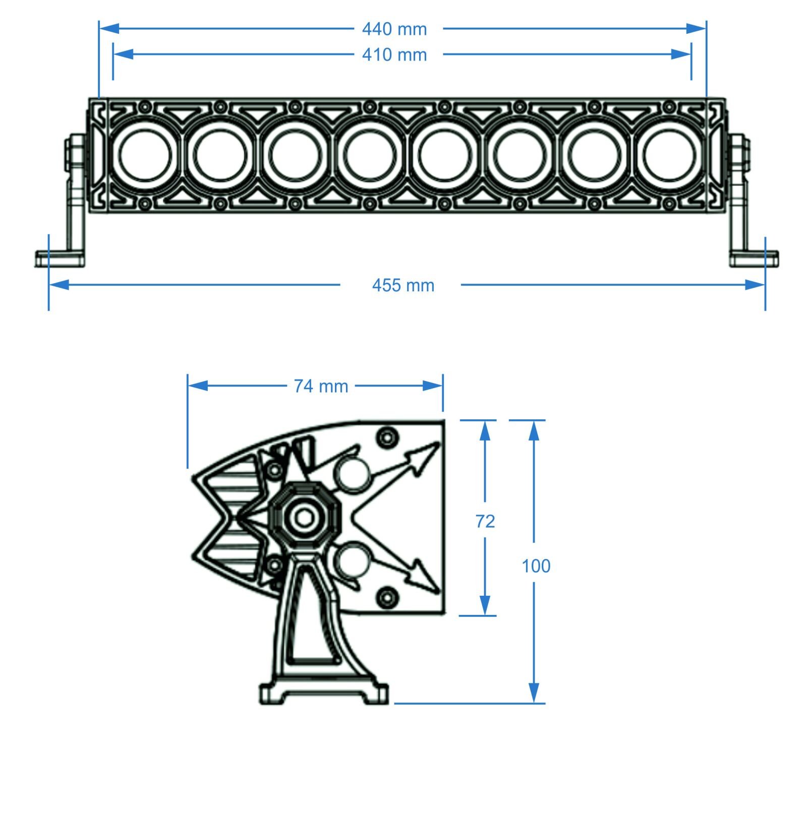 Obrázek produktu SHARK LED Light Bar 17" with Halo Ring, CREE LED, 80W 810-2080-8