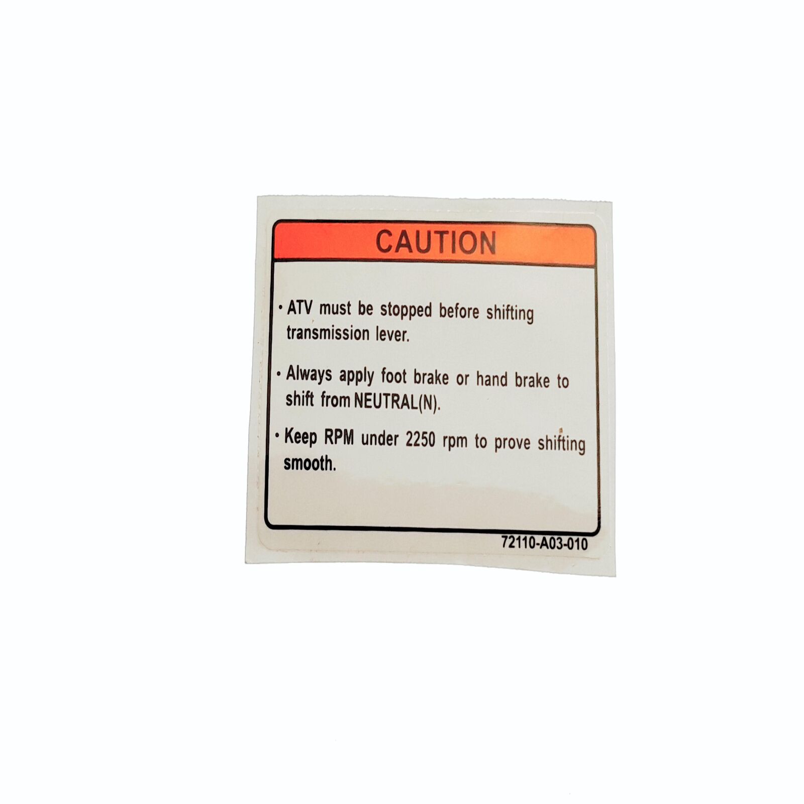 Obrázek produktu Warning Sticker,Gearshift 72110-A03-010