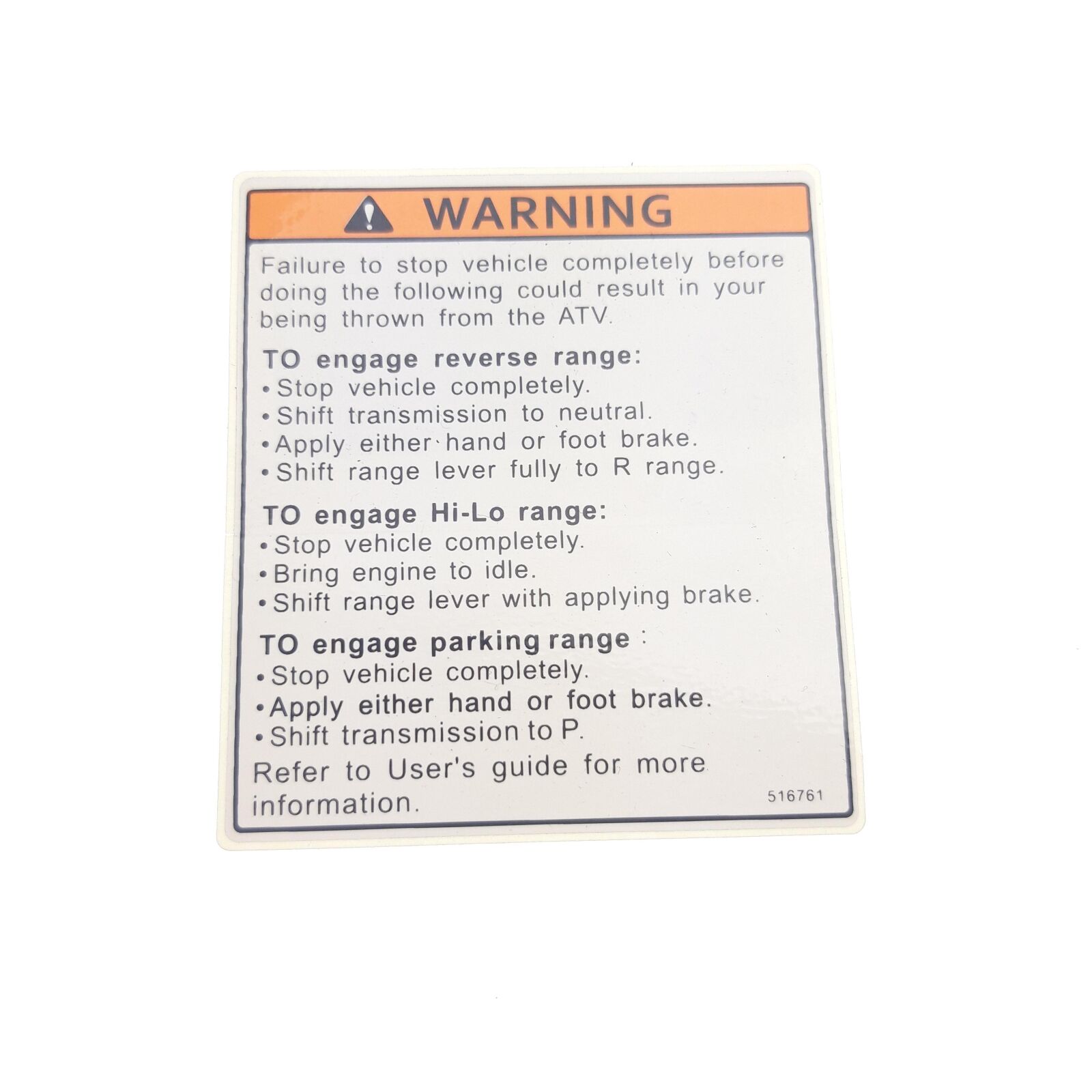 Obrázek produktu LABEL, SHIFT RANGE 516761