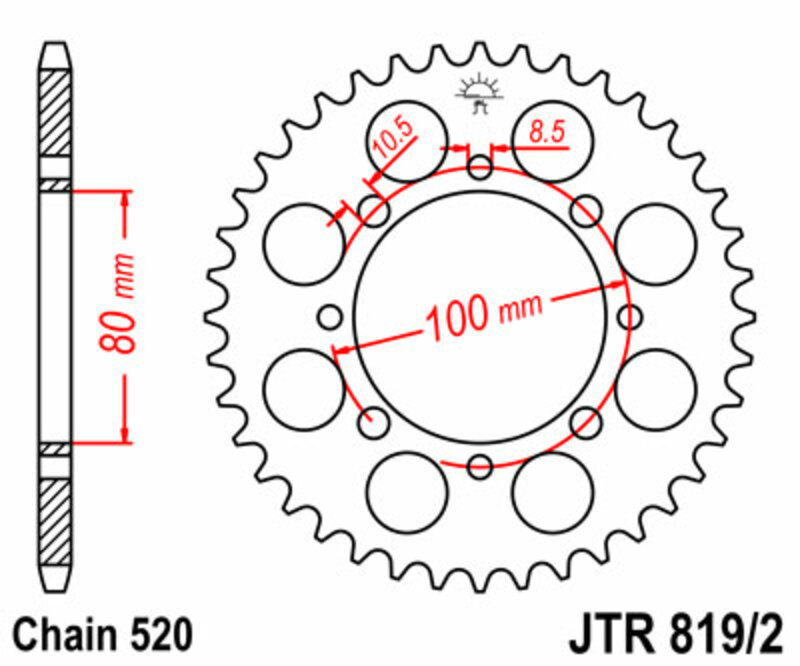 Obrázek produktu ZADNÍ ŘETĚZOVÉ KOLO 41T 520 JTR819/2.41