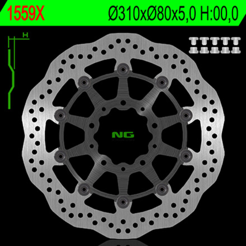 Obrázek produktu NG BRAKES Okvětní brzdový kotouč - 1559X 1559X