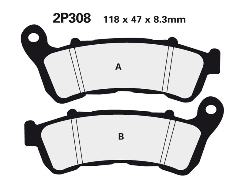 Obrázek produktu Polometalické brzdové destičky NISSIN Street - 2P-308NS 2P-308NS